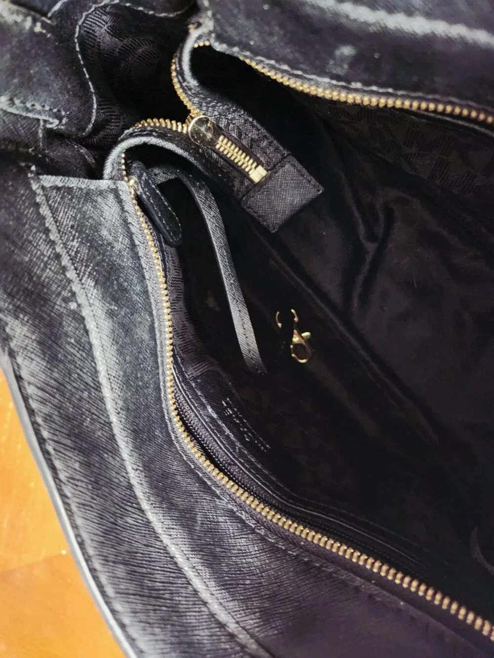 Michael Kors Black Leather Handbag Purse Satchel